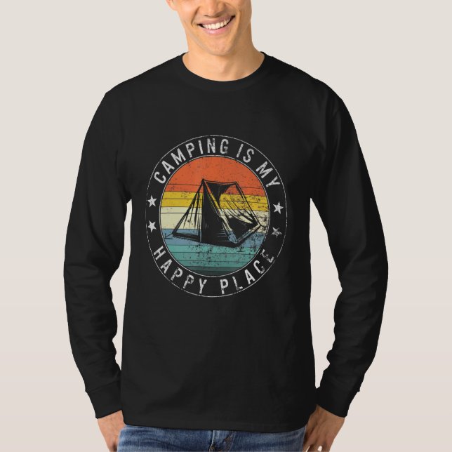 T-shirt Camping Est Mon Endroit Le Plus Heureux Copain De  (Devant)