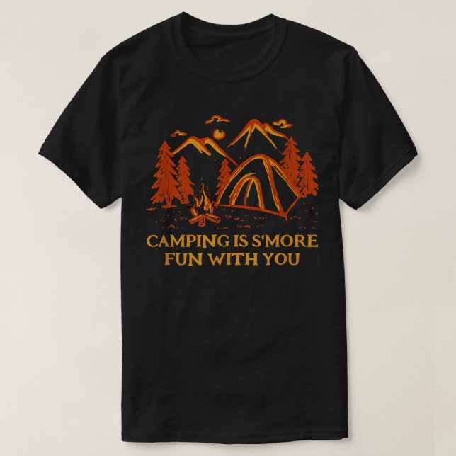 T-shirt Camping Est Plus Amusant Avec Vous Camper Couples  (Design devant)
