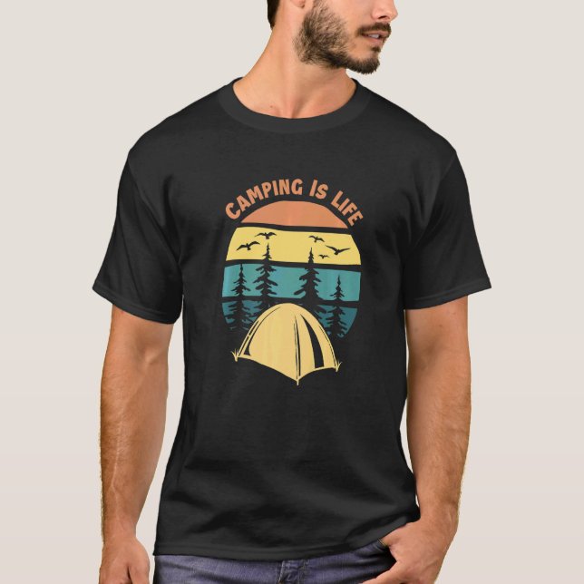 T-shirt Camping Est Vie Glamping Camping Tentes Camper Cam (Devant)