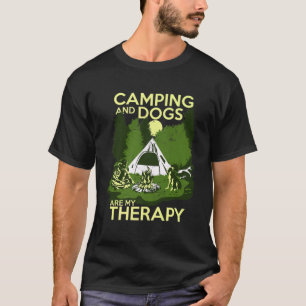 T-shirt Camping Et Chiens Sont Ma Thérapie