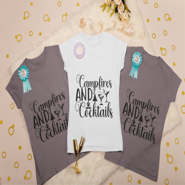 T-shirt Camping et cocktails Bachelorette Bride (Créateur téléchargé)