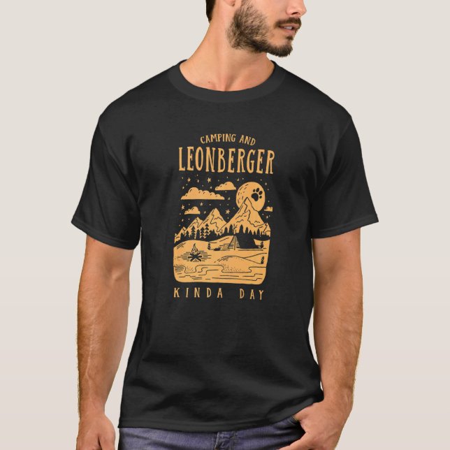 T-shirt Camping Et Leonberger Kinda Jour Chien Lion (Devant)
