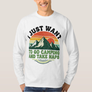 T-shirt Camping et Naps Retro Mountain Design