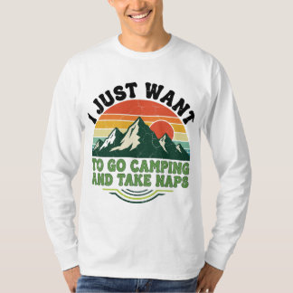 T-shirt Camping et Naps Retro Mountain Design