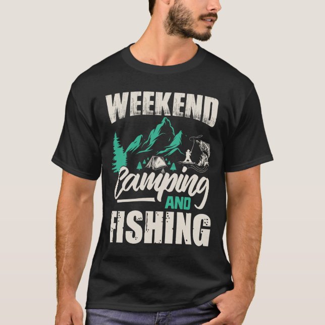 T-shirt camping et pêche week-end (Devant)