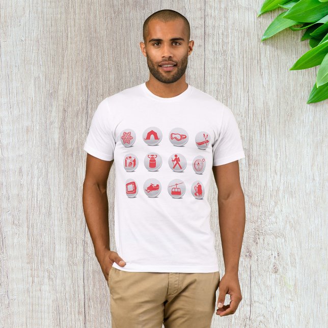 T-Shirt Camping Et Ski Mens (Créateur téléchargé)