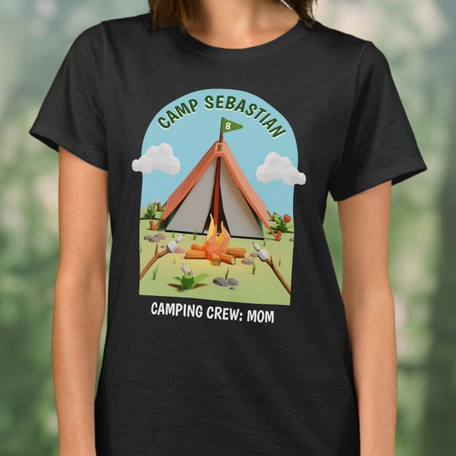 T-shirt Camping extérieur Camping Équipage maman fête d'an (Outdoor Campfire Camping Crew Mom Birthday Party T-Shirt)