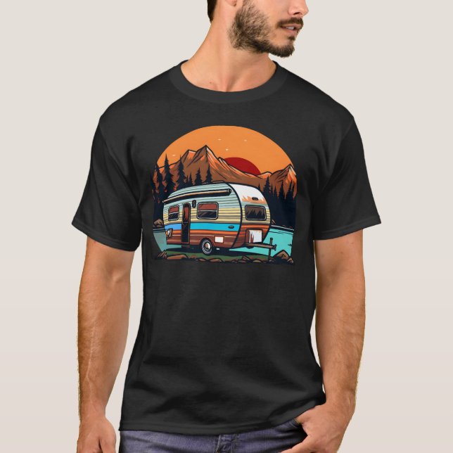 T-shirt Camping familial de la montagne (Devant)