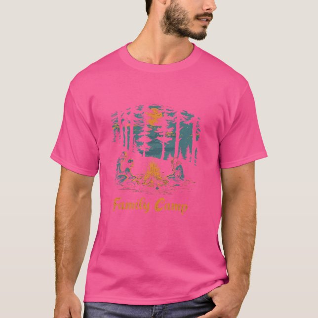 T-shirt Camping familial Forest Adventure Campfire (Devant)