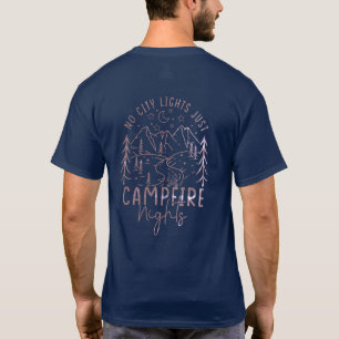 T-shirt Camping familial sans lumières de la ville