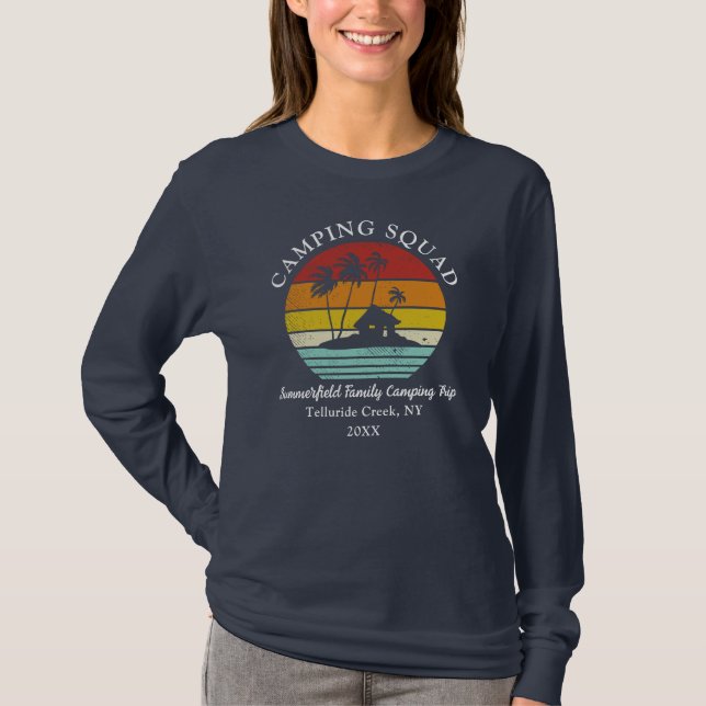 T-shirt Camping Famille de jumelage maman Retro (Devant)