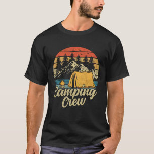 T-shirt Camping Famille d'équipage extérieur Coucher de so