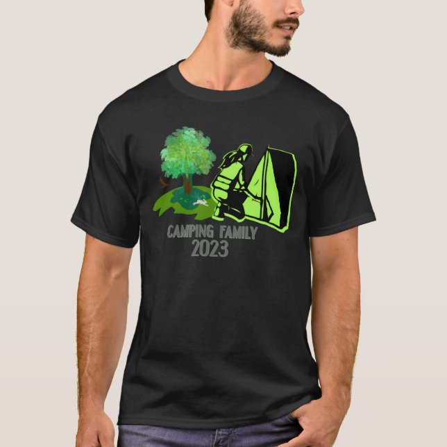 T-shirt camping family 2023 funny (Devant)