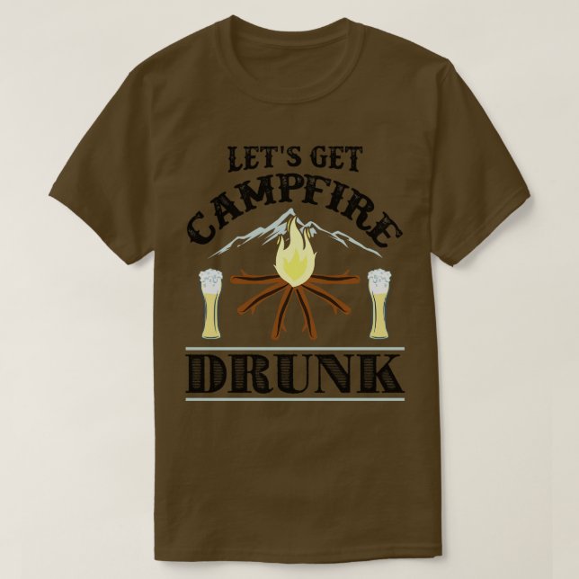 T-shirt Camping feu de camp ivre 1 (Design devant)