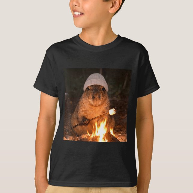 T-shirt Camping feu de camp s'mores capybara mignon drôle (Devant)