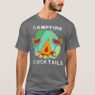 T-shirt Camping feu et cocktails