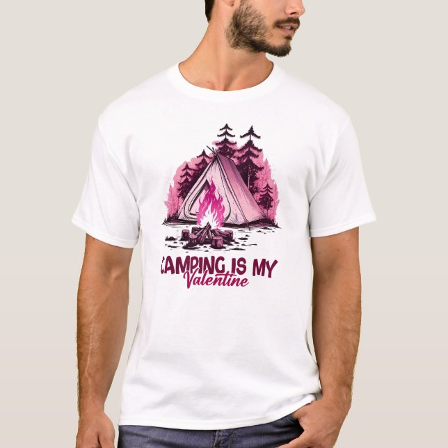 T-shirt camping feu montagnes wanderlust, randonnée (Devant)