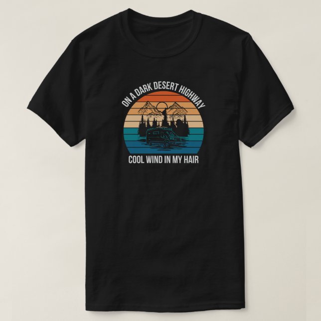 T-shirt camping feu montagnes wanderlust, randonnée (Design devant)