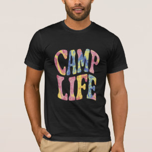 T-shirt Camping Filles d'été Camp Life Tie-Die Rétro 