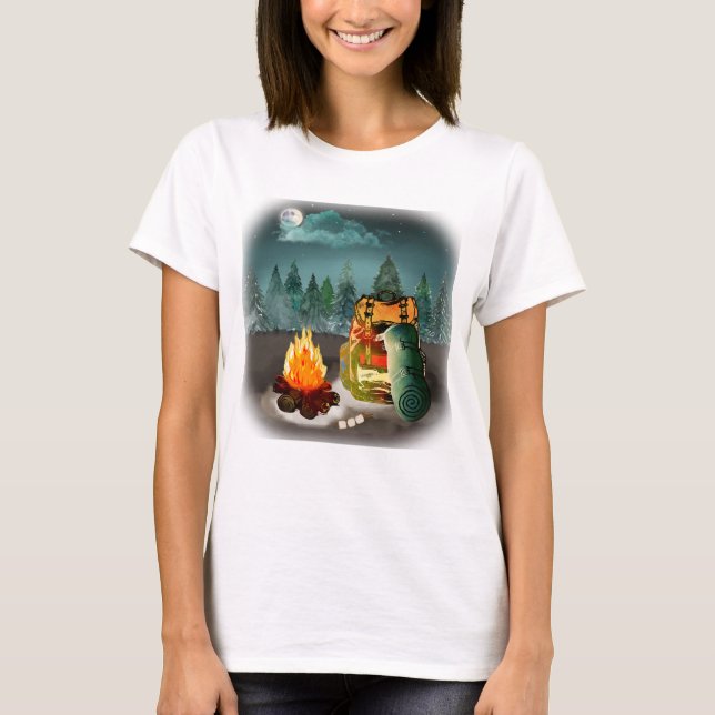 T-shirt Camping Forest Night Adventure (Devant)