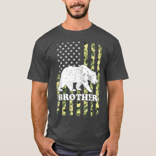 T-shirt Camping Frère Ours Randonnée Camouflage USA Amériq