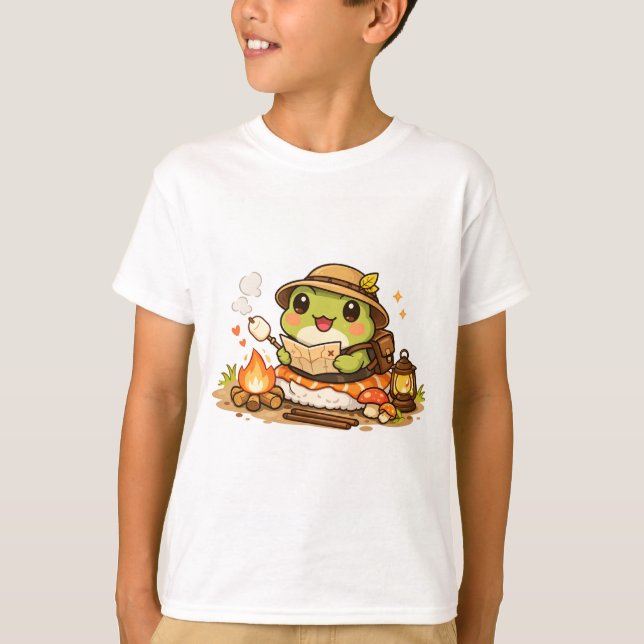 T-shirt Camping Frog Explorer (Devant)