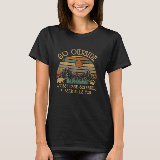 T-shirt Camping Funny Bear Vous tue (Devant)