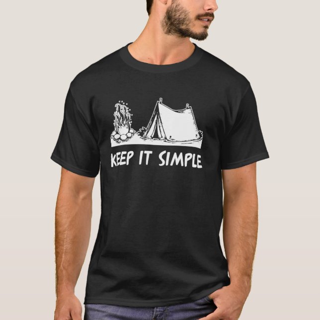 T-shirt Camping Gardez-Le Simple Tente (Devant)