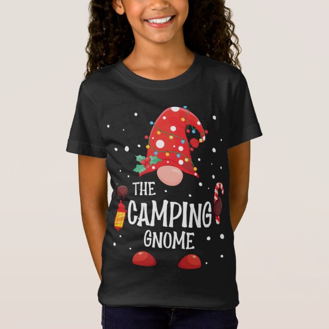 T-Shirt Camping Gnome Matching Family Christmas Gnome (Devant)