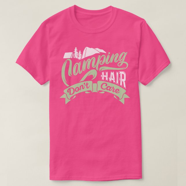 T-shirt Camping Hair Dont Care 2 (Design devant)