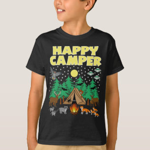 T-shirt CAMPING-HAPPY CAMPER- Camping Drôle Avec Critters