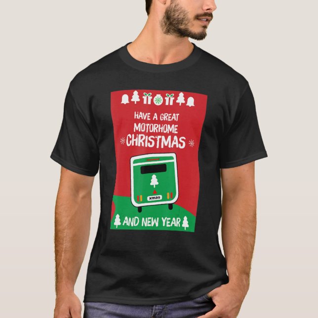 T-shirt Camping Happy Christmas Camping Motorhome Rv (Devant)