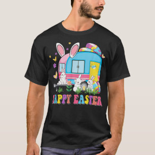 T-shirt Camping Happy Easter School Bus Driver Camper Bunn