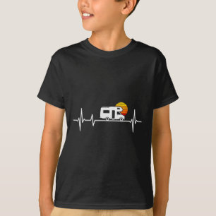 T-shirt Camping Heartbeat Camping-car Caravane 