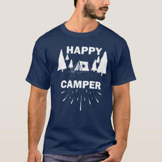T-shirt Camping heureux dans les montagnes et fille de la
