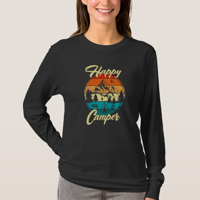 T-shirt Camping heureux pour le camping d'été  1 (Devant)