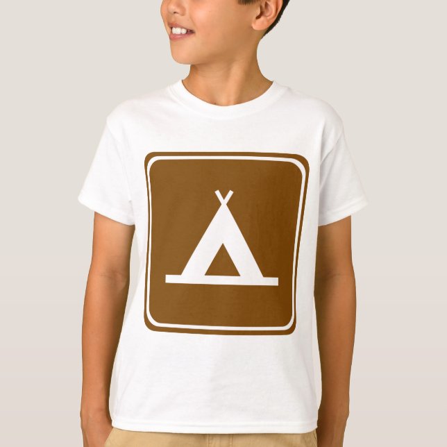 T-shirt Camping Highway Sign (Devant)