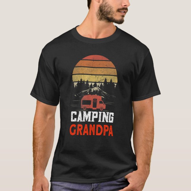 T-shirt Camping hommes Grand-père Camper Caravane Camping  (Devant)