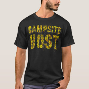 T-shirt CAMPING HÔTE Empreinte de léopard Conseiller d'été