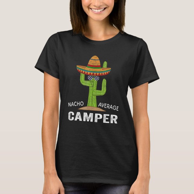 T-shirt Camping Humour Mème Dit Nacho Moyenne Camper (Devant)