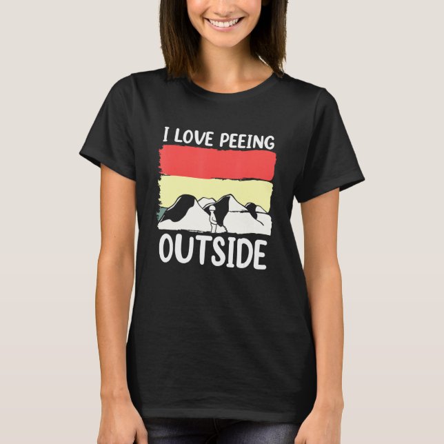 T-shirt Camping I Love Peeing Extérieur (Devant)