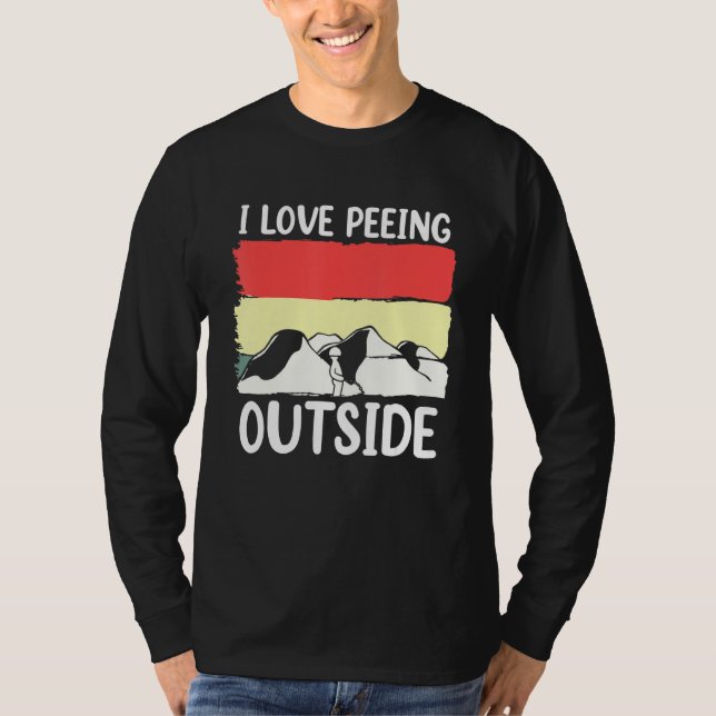 T-shirt Camping I Love Peeing Extérieur (Devant)