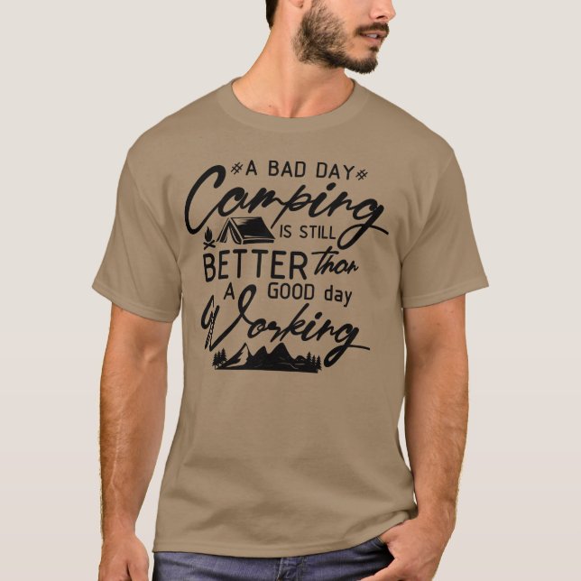 T-shirt camping il est le meilleur rétro (Devant)