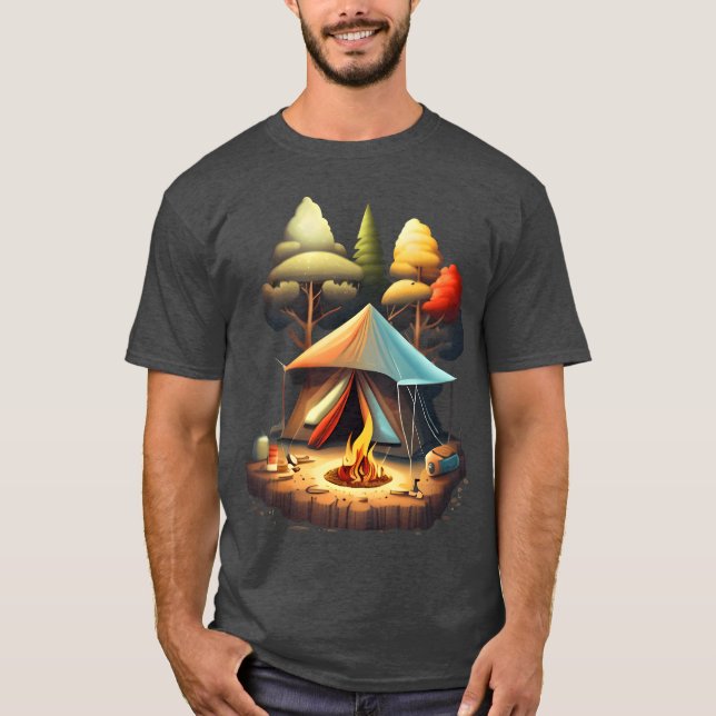 T-shirt Camping Inent Design girl (Devant)