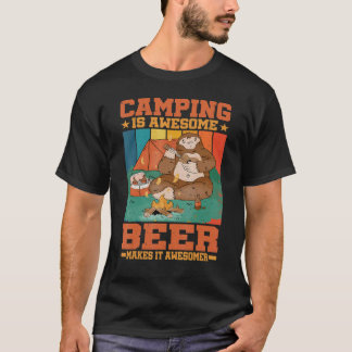 T-shirt Camping Is Awesome  Beer Makes It Awesomer  