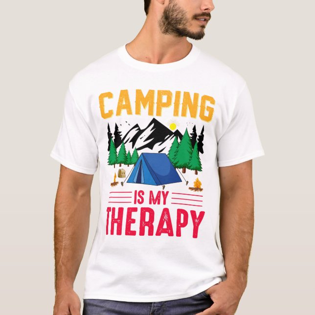 T-shirt Camping is my therapy (Devant)