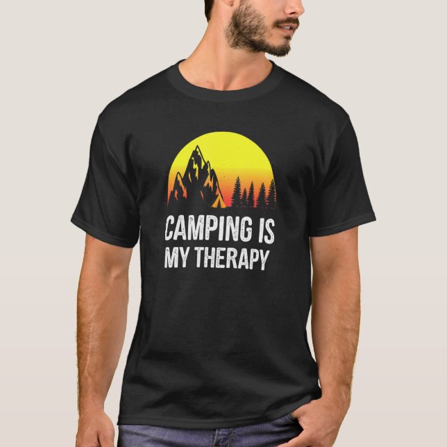 T-shirt Camping is My Therapy - Camping (Devant)