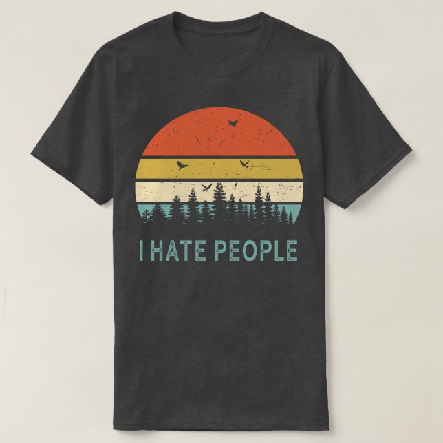 T-shirt Camping Je déteste les gens (Design devant)