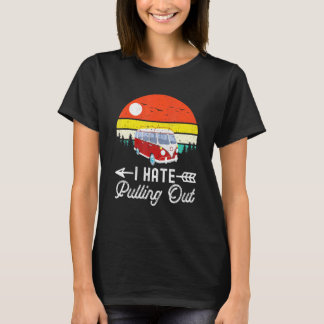 T-shirt Camping Je déteste sortir la caravane rétro campin