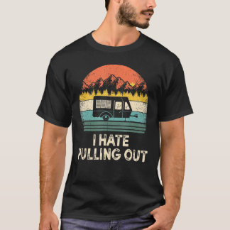 T-shirt Camping Je déteste sortir la caravane vintage T